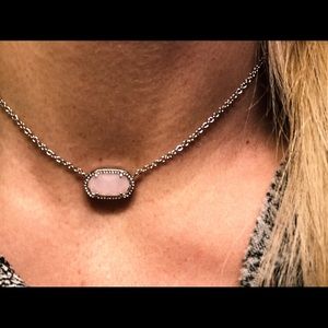 Kendra Scott Silver and Pink Elisa Necklace